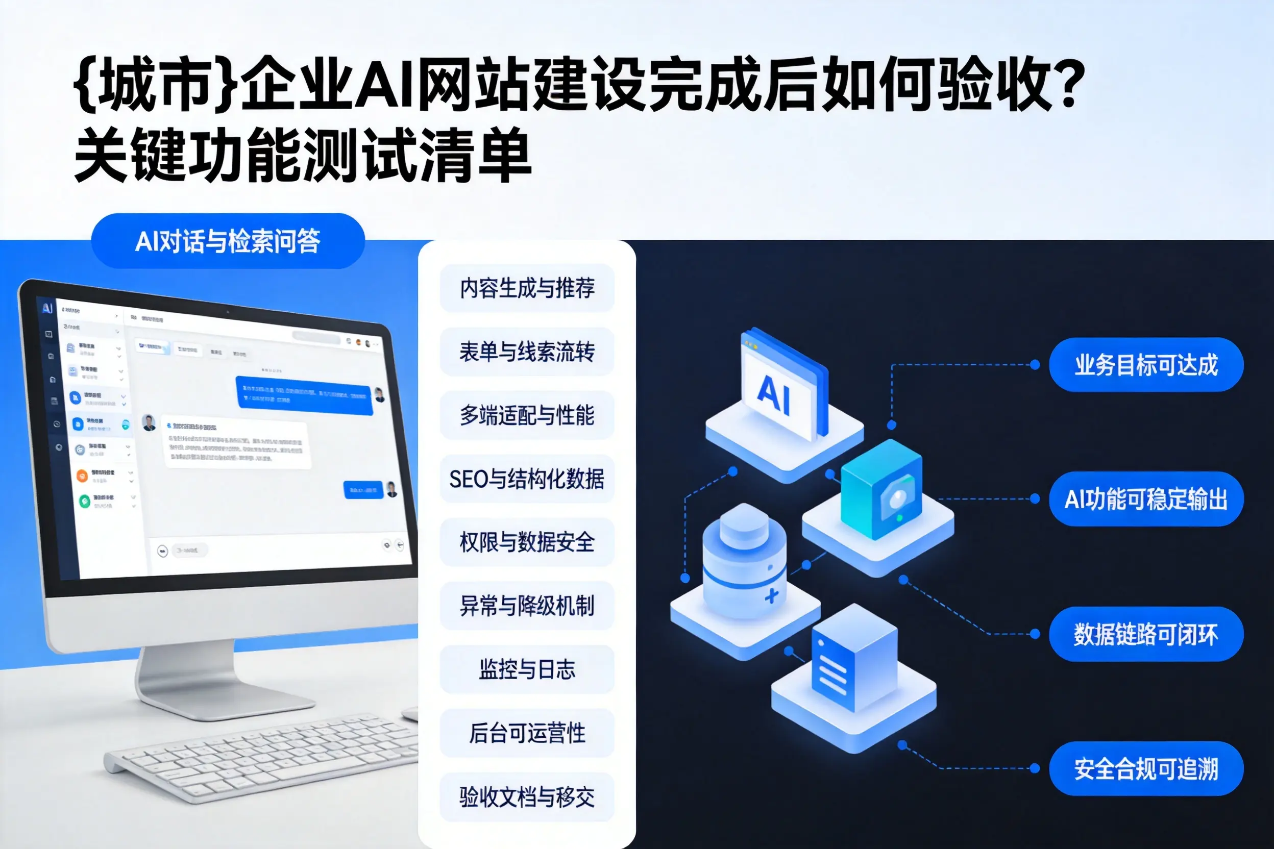 雅安企业AI网站建设完成后如何验收？关键功能测试清单