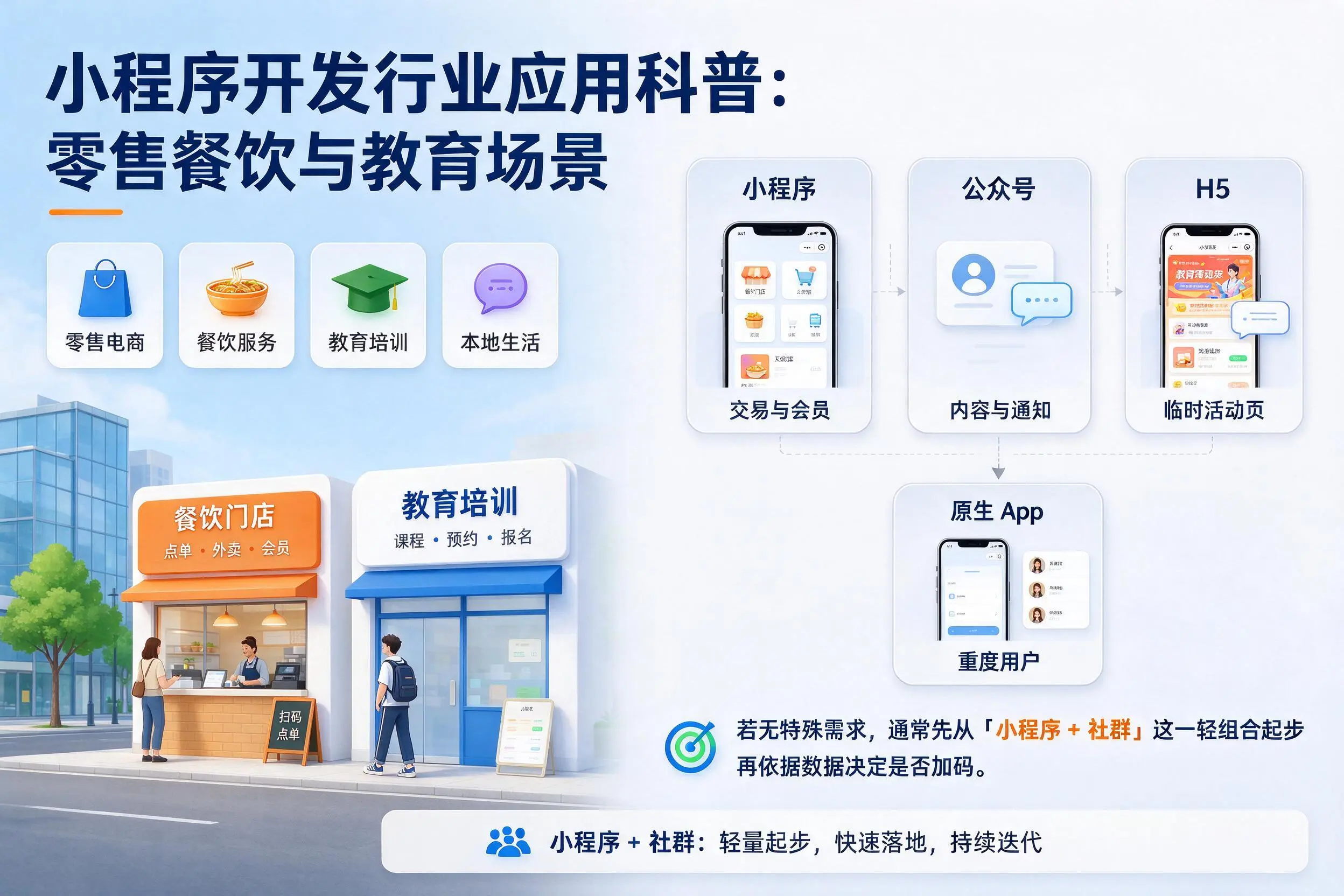雅安小程序开发行业应用科普：零售餐饮与教育场景