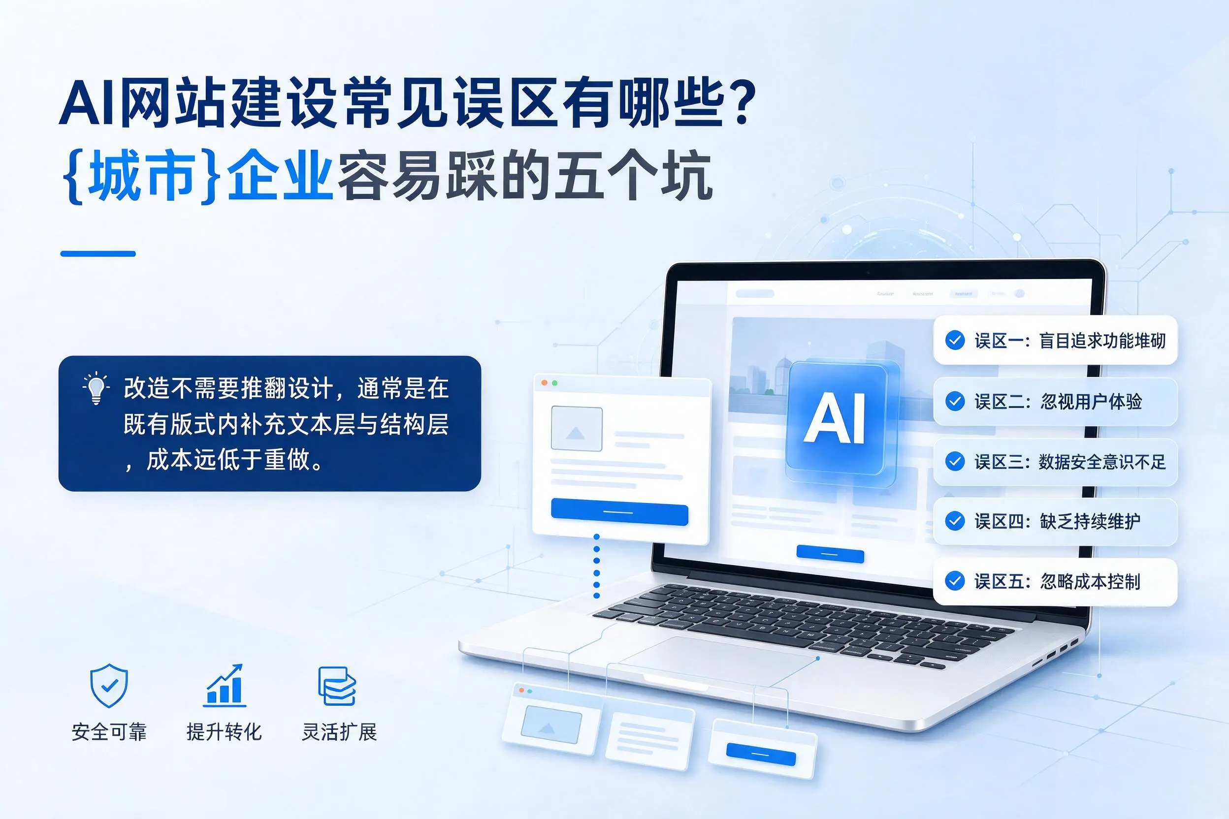 AI网站建设常见误区有哪些?雅安企业容易踩的五个坑