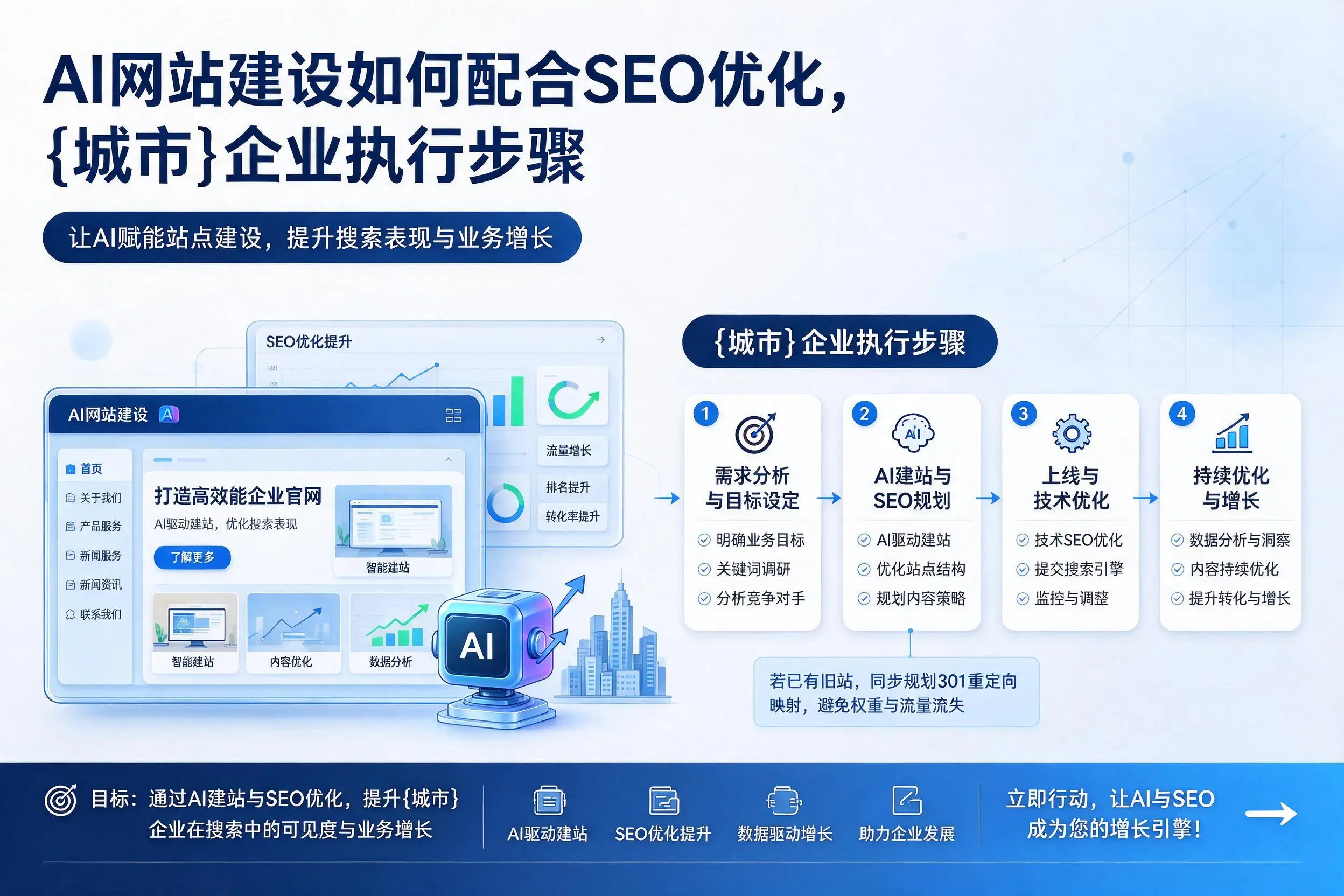 AI网站建设如何配合SEO优化,雅安企业执行步骤